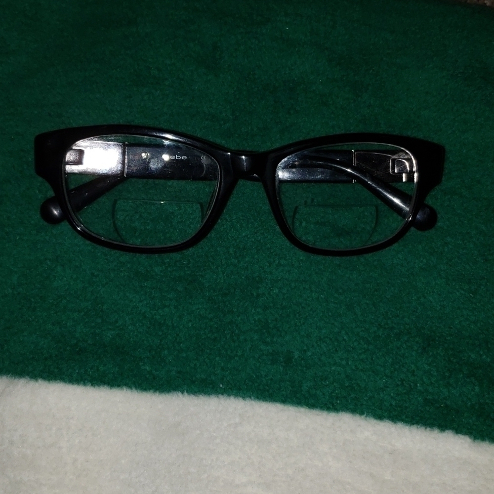 BEBE Must Have  BB5095 (001)Jet 135 Reading Glasses Black rhinestones detail